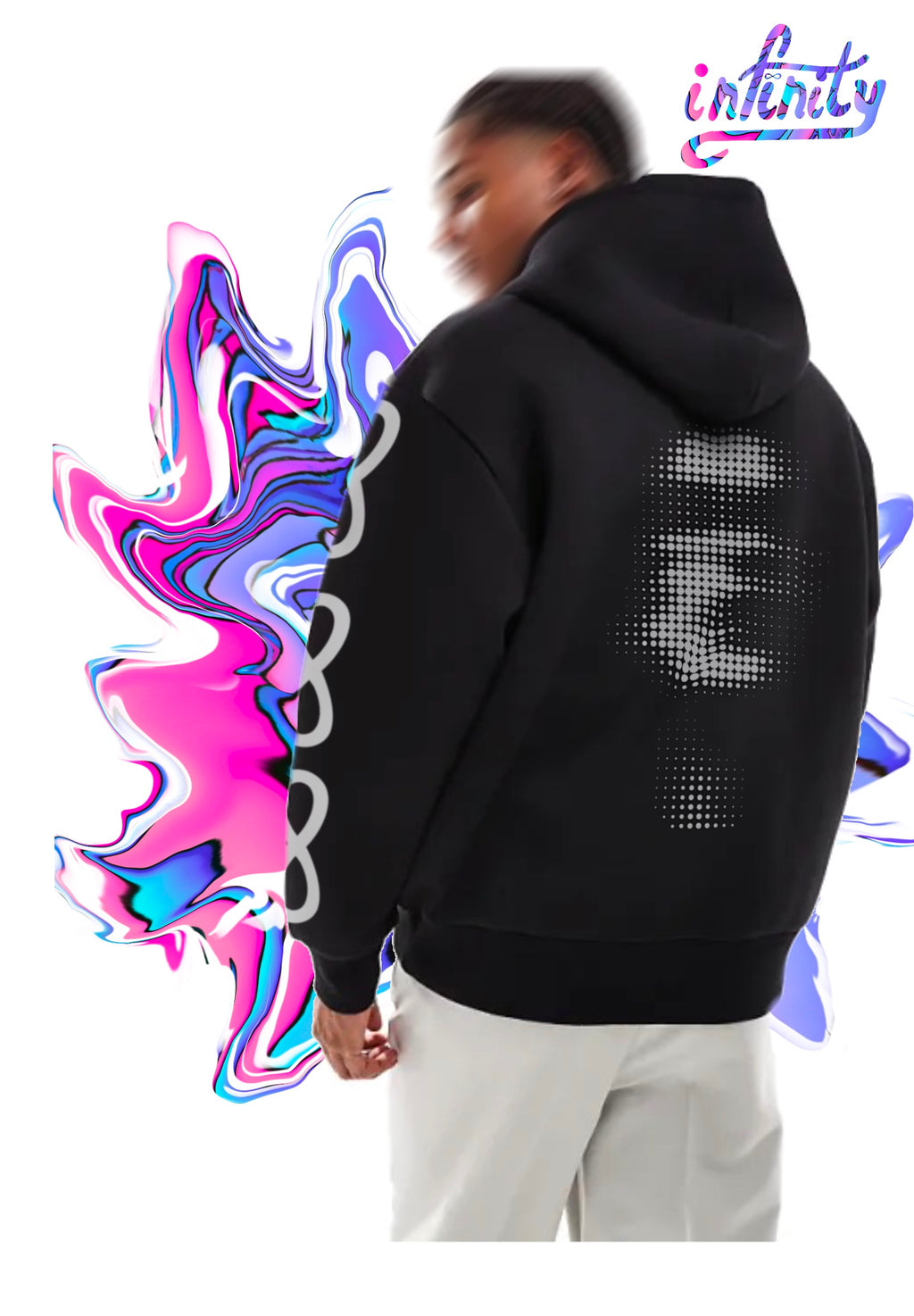 Black Boxy "ABSTRACT"  Hoodie